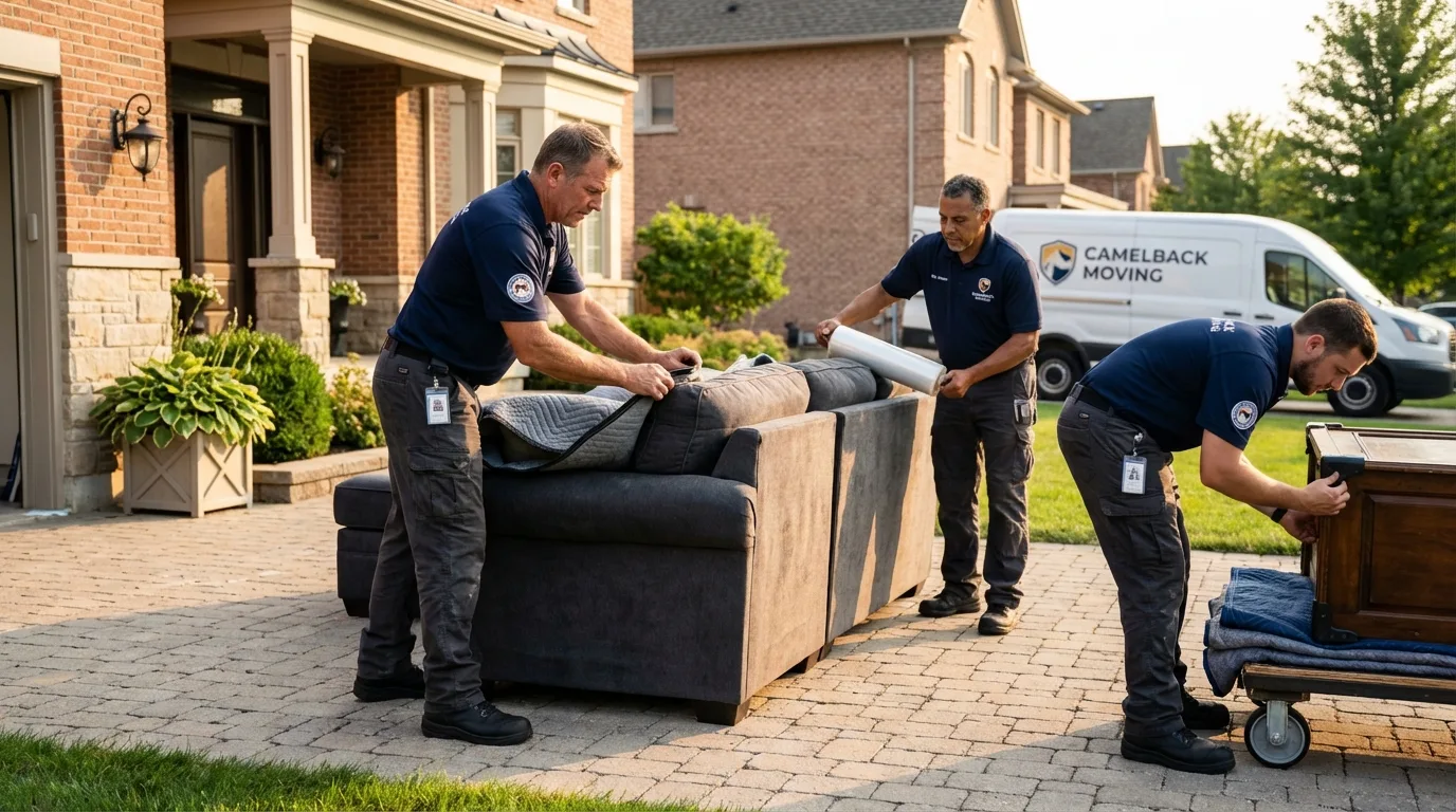 Large estate moving crew wrapping furniture in Dyer, IN